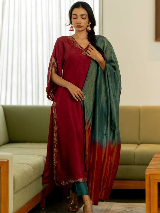Red Radiance Kurta Set