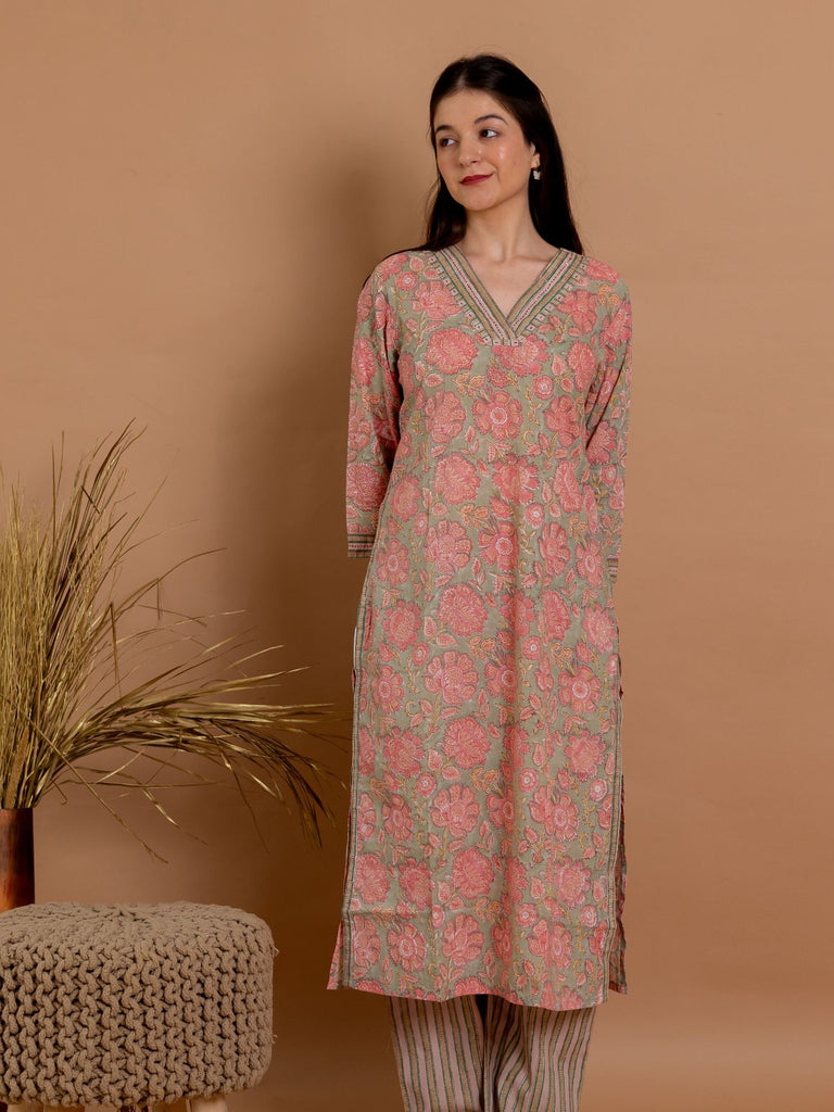 Rosy Blossom Kurta Set