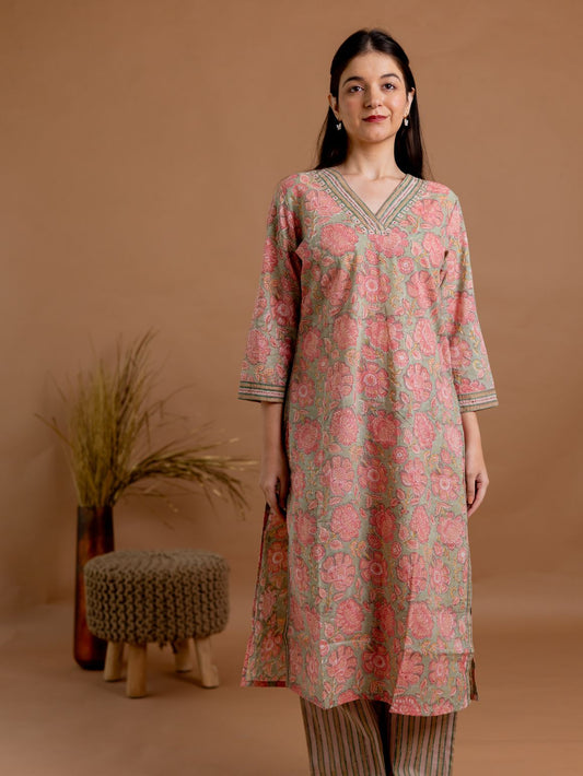 Rosy Blossom Kurta Set
