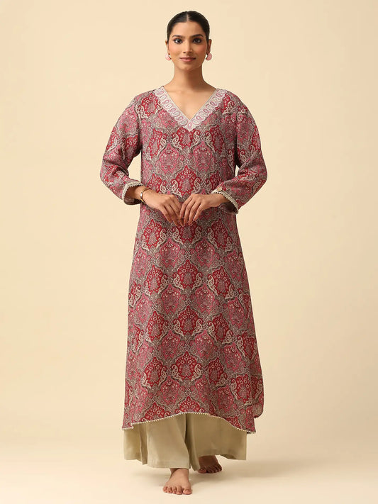 Rubine | Cotton Crepe Kurta Set for woman | By Wos