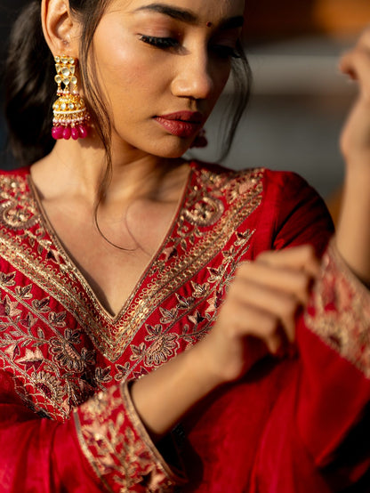Ruby Radiance Sharara set