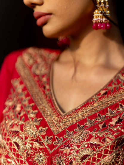 Ruby Radiance Sharara set