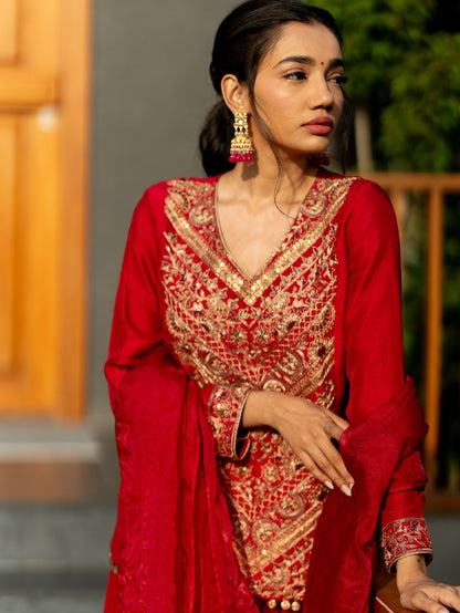 Ruby Radiance Sharara set