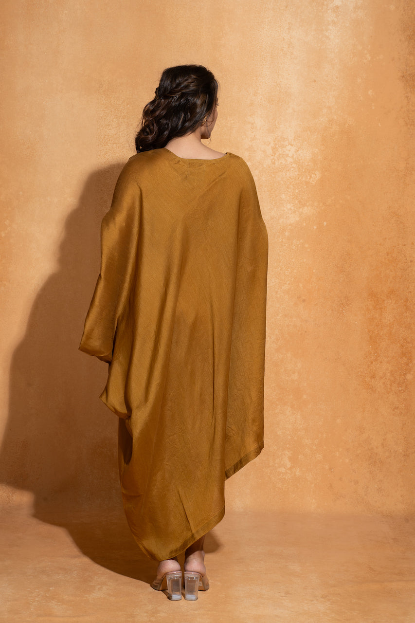 Rust Side Embroidery Kaftan