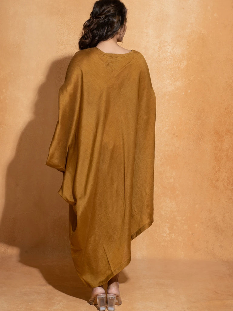 Rust Side Embroidery Kaftan