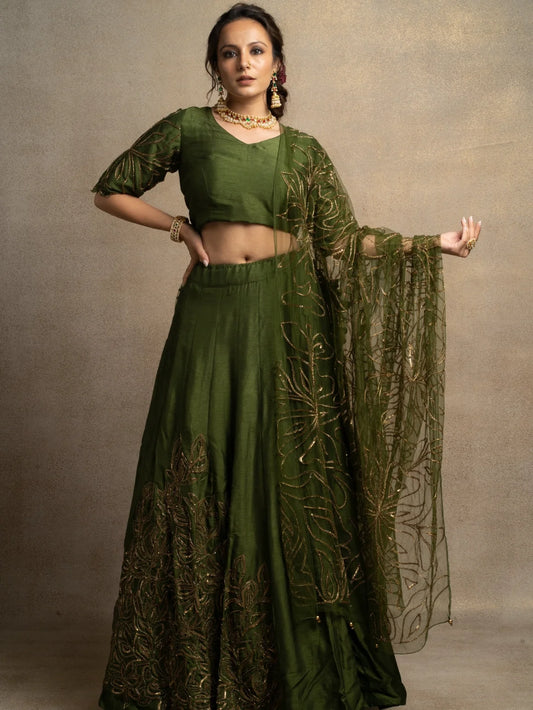Seawood Embriodered Ghaghra Set