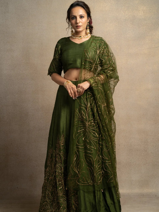 Seawood Embriodered Ghaghra Set