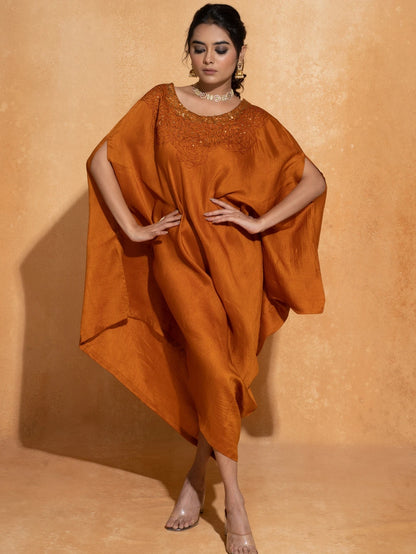 Sequence Orange Rose Kaftan