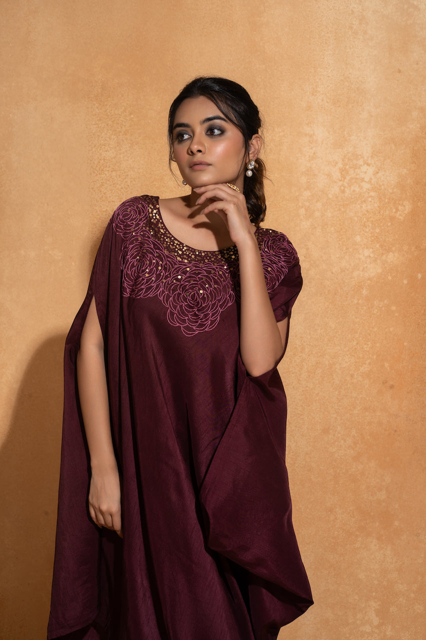 Sequence Wine Rose Kaftan