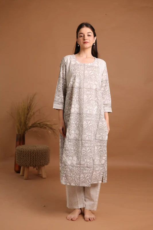 Stone Petal Elegance Kurta