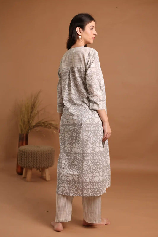 Stone Petal Elegance Kurta