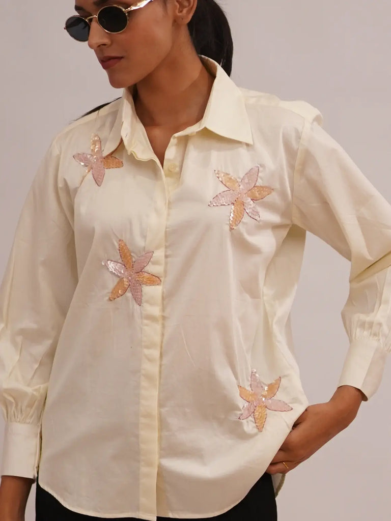 cream-colored shirt for women