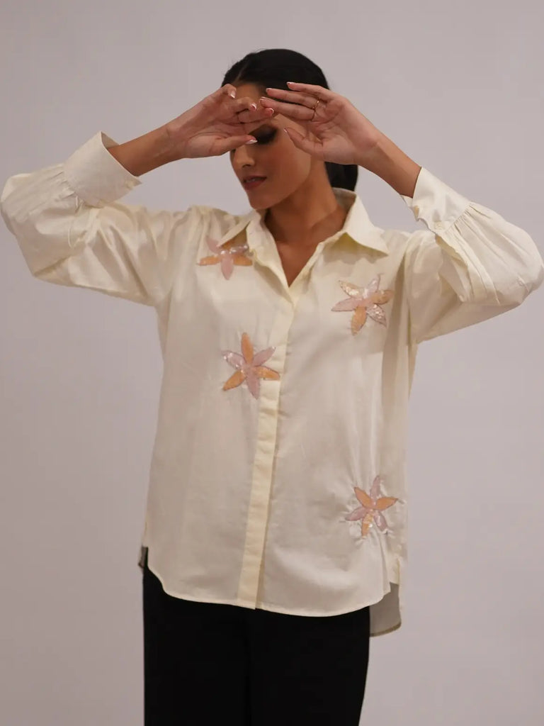 floral embroidery shirt 