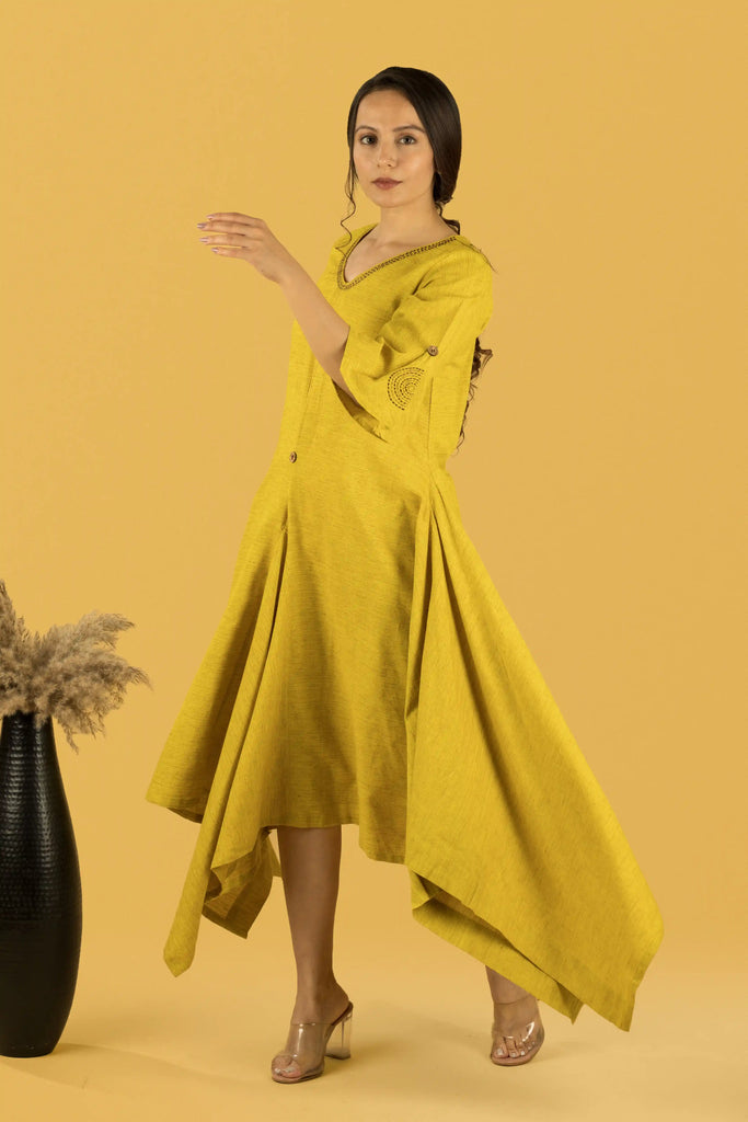 yellow party dress for women