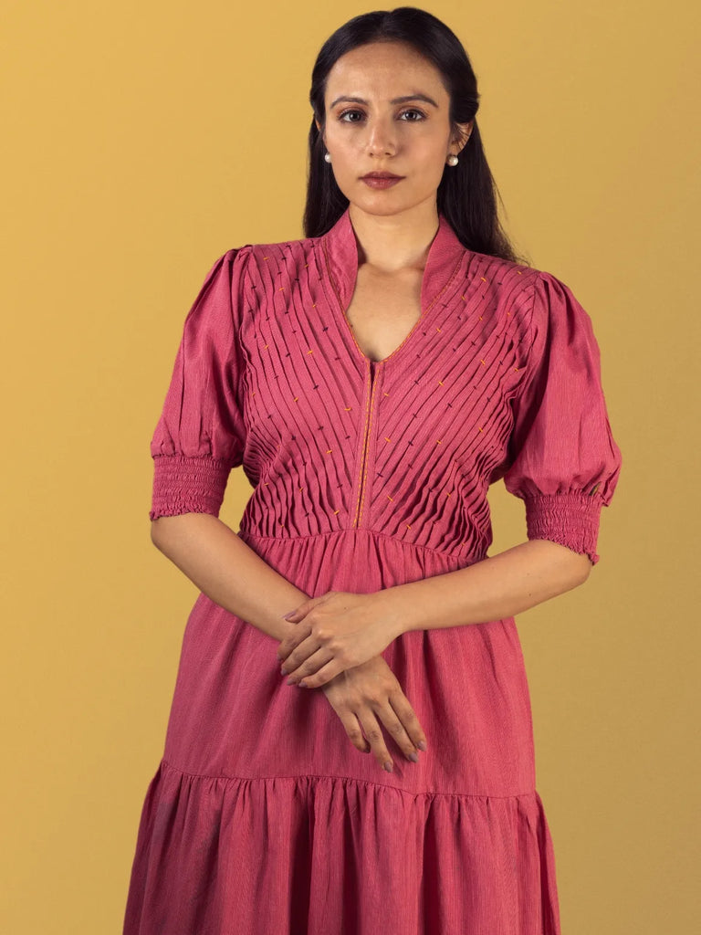 stylish pink long kurti for women