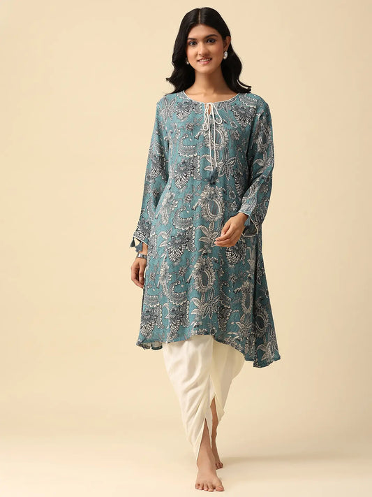 The Teal Muse | Cotton Crepe Kurta Set |WoS
