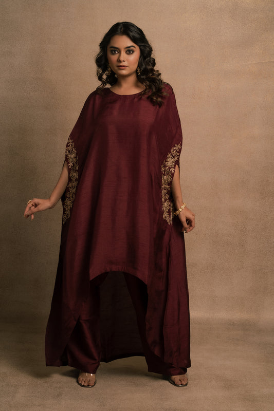 Wine Meraki Kaftan Kurta Set