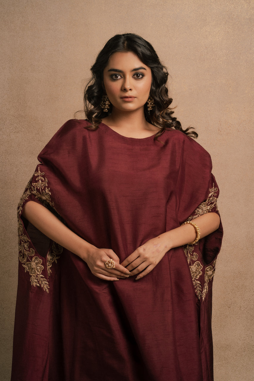 Wine Meraki Kaftan Kurta Set