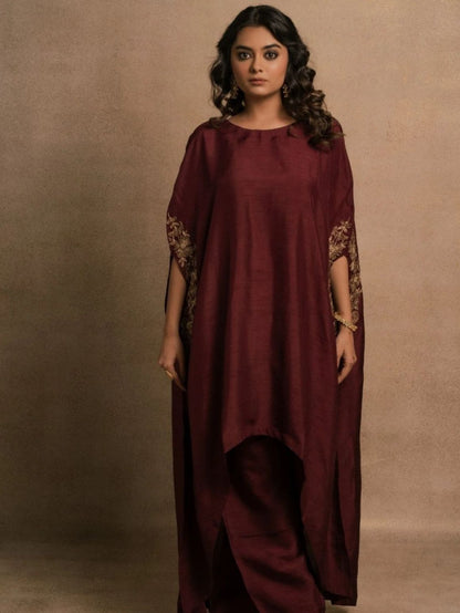 Wine Meraki Kaftan Kurta Set