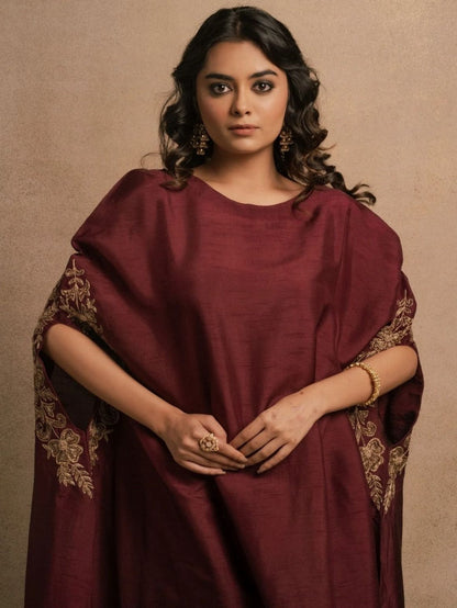 Wine Meraki Kaftan Kurta Set