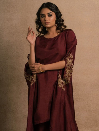 Wine Meraki Kaftan Kurta Set