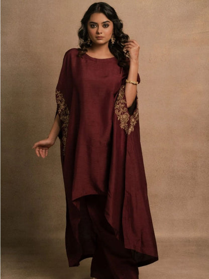 Wine Meraki Kaftan Kurta Set