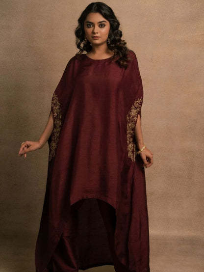 Wine Meraki Kaftan Kurta Set
