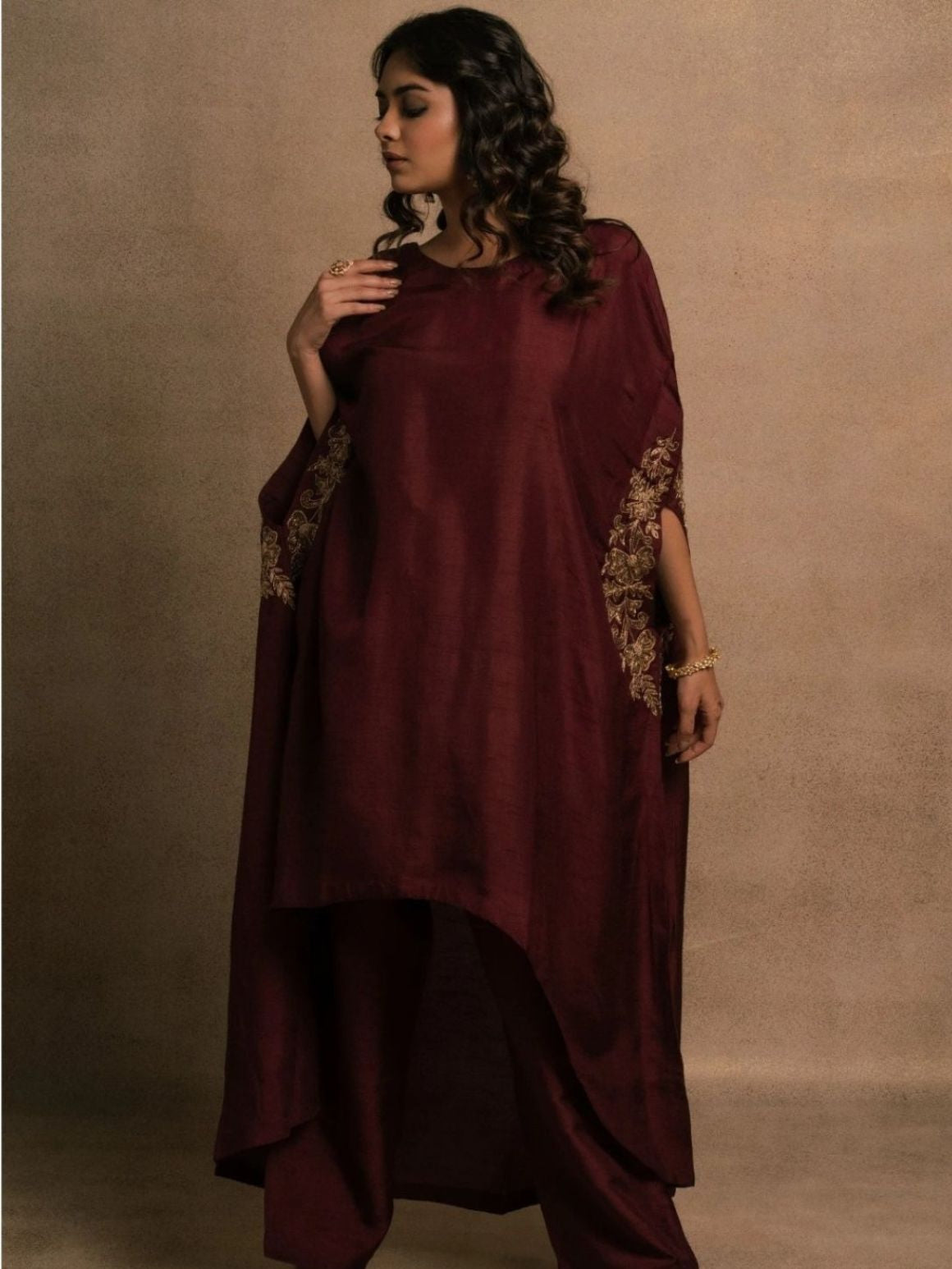 Wine Meraki Kaftan Kurta Set