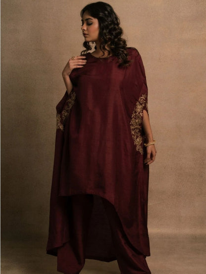 Wine Meraki Kaftan Kurta Set