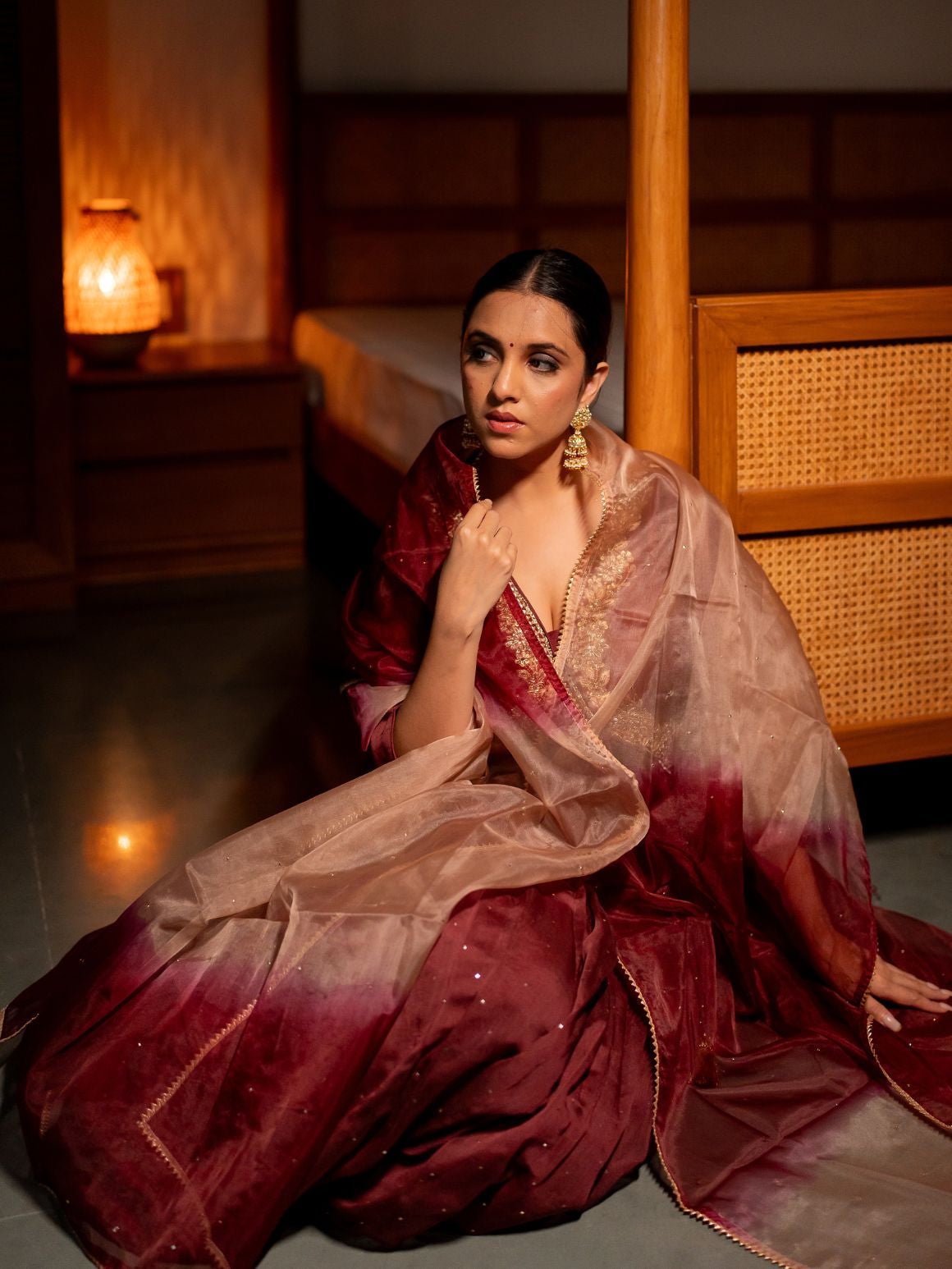 Wine Wonder anarkali set